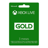 Xbox Live Gold 3 Meses, Entrega Inmediata!