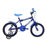 Bicicleta  Infantil Infantil Cairu Racer Kids Aro 16 Freios V-brakes Cor Azul Com Rodas De Treinamento