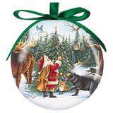 Cape Shore 3  Papa Noel Con Animales Ball Ornament