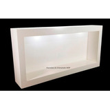 Nicho Retangular Duplo Pintado Com Led 70x35x12 Mdf Madeira