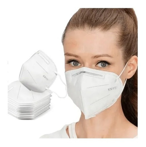 Kit 50 Máscara Kn95 Proteção Respiratória Clipe Nasal Branca