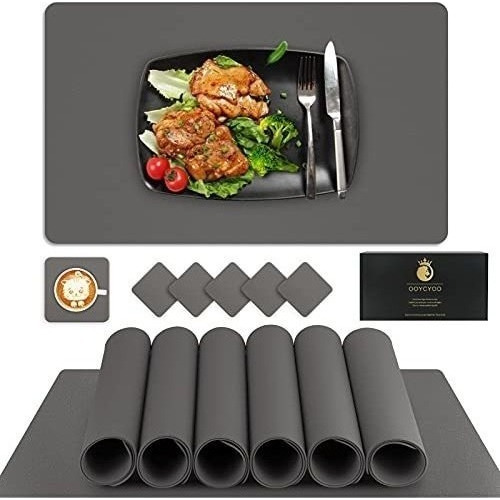 Juego De Mantel Individual De Cuero Para Mesa De Comedor, 6 