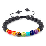 Pulsera 7 Chakras Volcanica Mediracion Yoga Reiki Ajustable