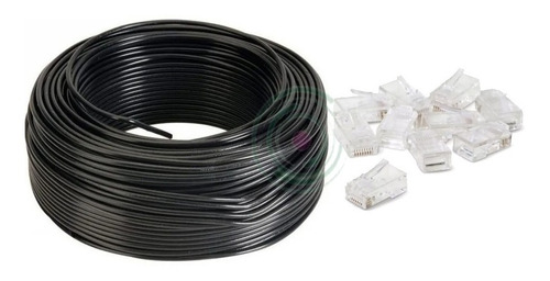 Cable Utp Red Cat5e Ext 50m Metros 100% Cobre + 10 Fichas