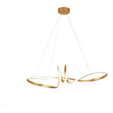 Lustre Pendente Led Arcturo Luxo 36w Neon Sala Quarto Cor Dourado Bivolt