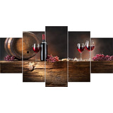 Quadro Decorativo Sala Cozinha Gourmet Vinho Wine Kit 5 Peç