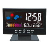 Reloj Despertador Lcd A Color Luz Temperatura Cj8082t