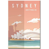 Imán De Nevera De Sydney Australia Vintage Poster Opera Hous