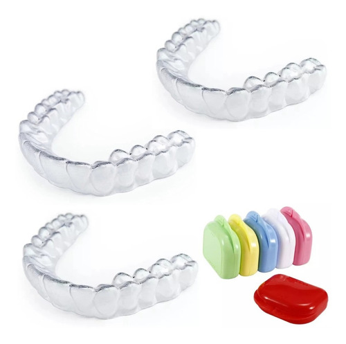 Kit 3 Placas Dental Bruxismo Aparelho Anti Bruxismo + Caixa