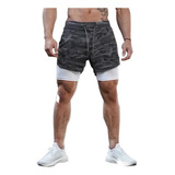 2 In 1 Double Short For Running W/ Lycra And Internal Pocket