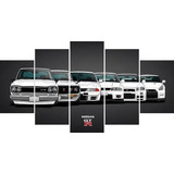 Quadro Nissan Skyline Gtr R 34 5 Peças Mosaico Mdf 