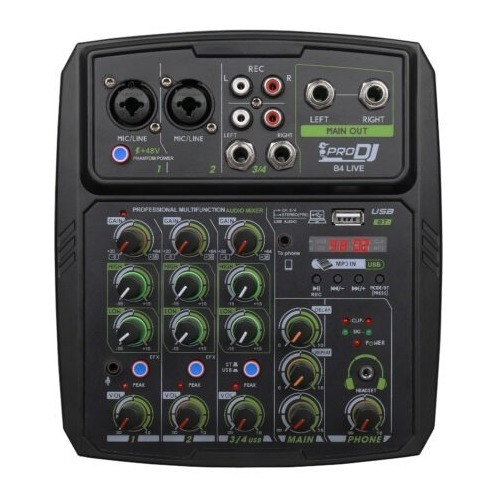 Mezclador Analogo Tres Canales Con Interfaz Usb Pro Dj B4l