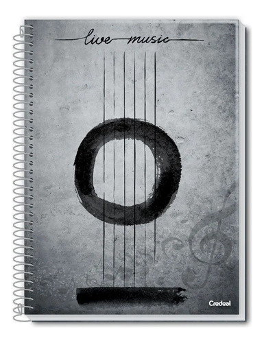 Caderno De Música Capa Dura Espiral 96fls 1 Matéria Credeal