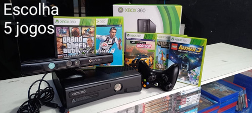 Xbox 360 Slim Kinect E Jogos Com Garantia E Nf-e