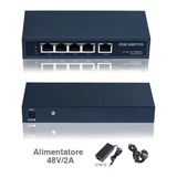 Poe Switch Ethernet  Rj45 4 Puertos Sistema Camara Vigilanci