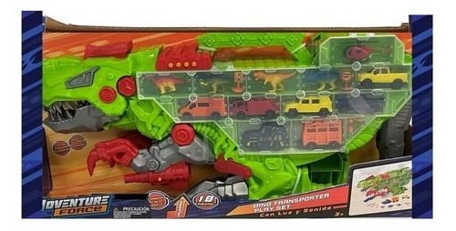 Set Juego Transporte De Dinosaurios Con Luz Y Sonido