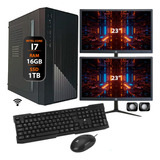 Computador Intel I7 16gb Ssd 1tb Completo 10pro 2 Monitor 23