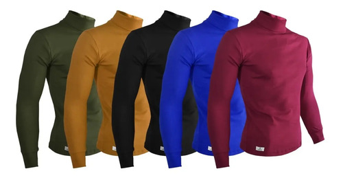 Paquete 5 Playeras Cuello De Tortuga Para Hombre