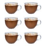 Taza De Vidrio Para Café Capuchino Dolce 6 Piezas 380 Ml