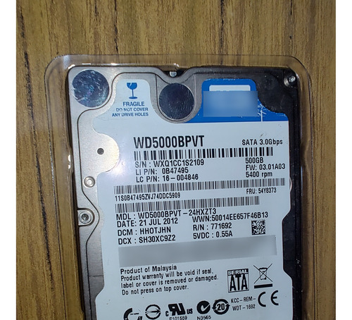 Disco Duro Wd 500gb - 2,5 