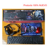 Kit Gamer K20 Audifono Teclado Raton Mousepad Rgb Led