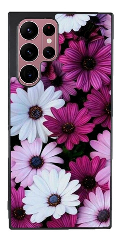 Funda Para Galaxy Flores Gerberas Moradas Blancas Mujer