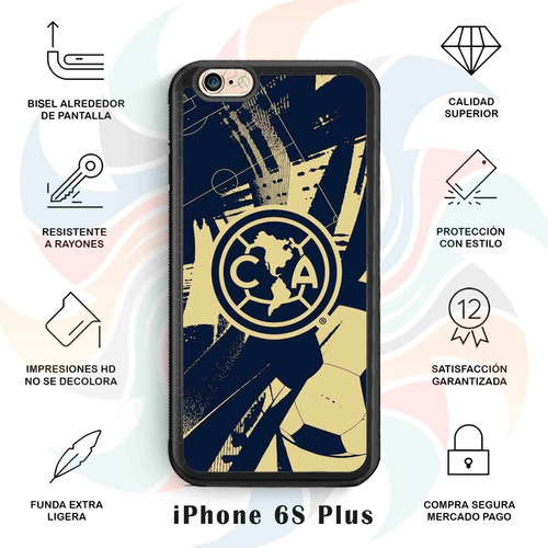 Funda Protectora Para iPhone Club America Vintage Tpu Futbol