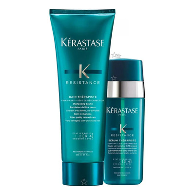Kit Tratamiento Para Cabello Dañado Debilitado y Procesado Kérastase Therapiste Shampoo Bain 250 Ml y Serum 30 Ml | Envío gratis