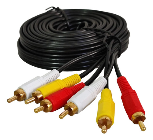 Cable Adaptador Rca A Rca 3x3 Audio Video Punta Dorada 3m