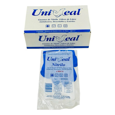 Uniseal Guante Nitrilo Esteril Lila Chico Caja 50 Pares Antideslizante | MercadoLibre