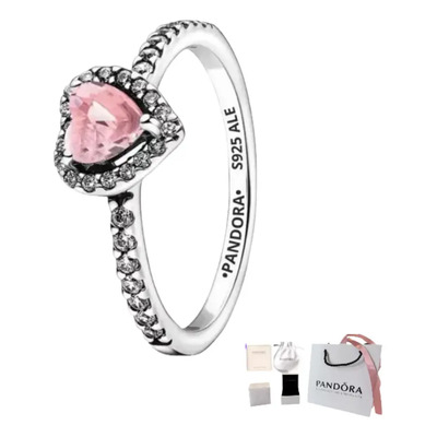 Anillo Para Pandora De Corazón Rosa Con Caja De Talla 54 | Envío gratis