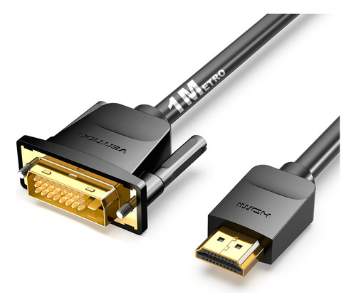 Cabo Hdmi X Dvi-d Bidirecional 1 Metro Blindado Banhado Ouro