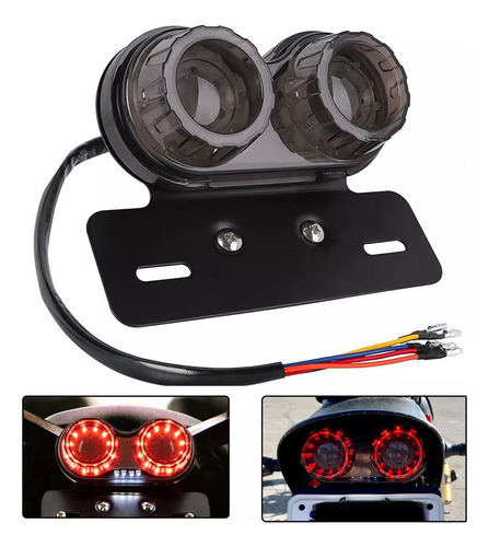 Stop Porta Placa Direccionale Led Moto Cafe Racer Bobber 12v