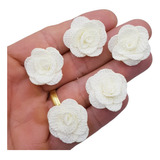 Aplique Para Laço Flor De Tecido Poliéster 3cm - 20 Flores