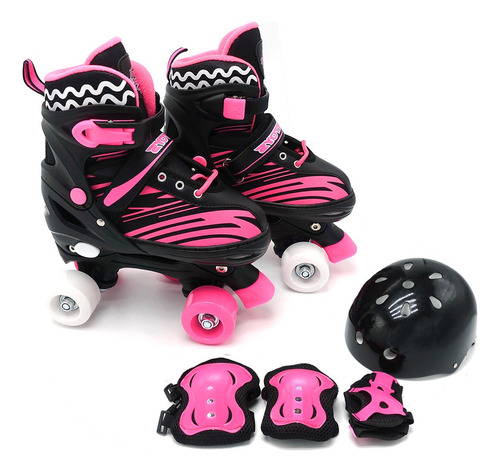 Patins Roller Feminino Infantil 30 31 32 33 Kit Proteção 