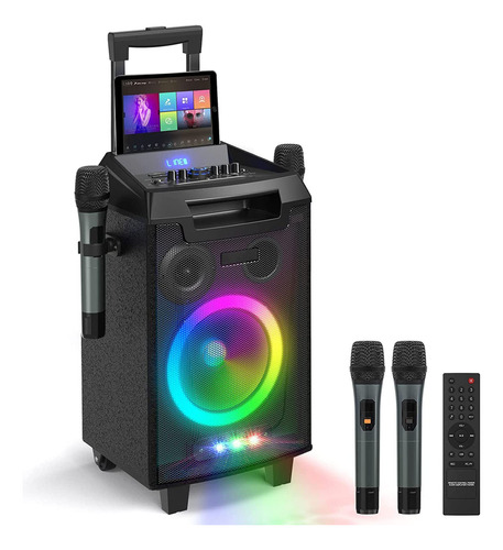 Mquina De Karaoke Con 2 Micrfonos, Altavoz Bluetooth Sistema