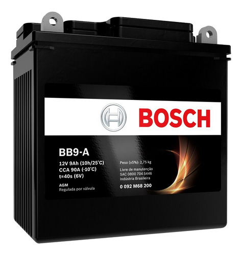 Bateria Suzuki Gn 125 E/u/z 12v 9ah Bosch Bb9-a (yb7-a)