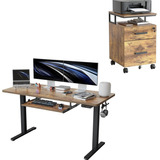 55-inch Large Height Adjustable Electric Standing Desk With 