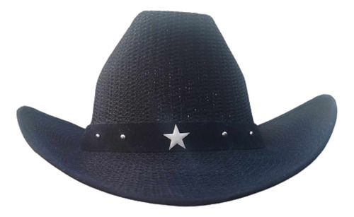 Sombrero Gorro Vaquero Cowboy Negro Ala Ancha