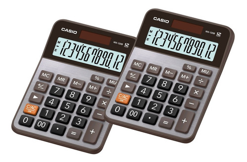 Calculadora De Escritorio Casio Mx-120b Gris 2 Piezas