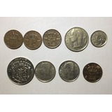 Lote De9 Monedas De Bélgica Antiguas 1952 A 1979-usado