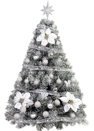 Arbol De Navidad Premium Snow 1,30 M + Kit 05 - Sheshu