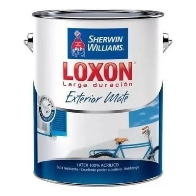 Sherwin Williams Loxon Exterior Acrílico gris cemento mate 10L | Envío gratis