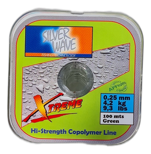Nylon Transparente Verde 0,25mm Bobina 100mts - Silver Wave