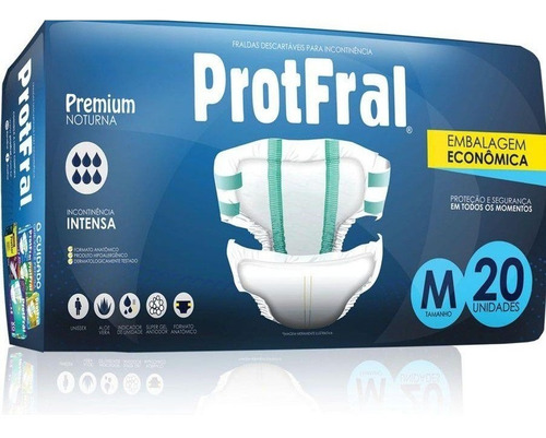 Fralda Geriatrica Protfral Premium M Pacote C/20 Protdesc