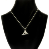 Conjunto Cadena Con Dije Piramide Illuminati Plata 925 Y Oro