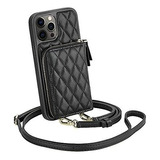 Funda Con Correa Para iPhone 13 Pro Max Cuero Negro