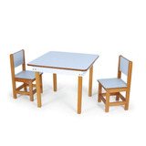 Conjunto Mesa Infantil Gabi 60x60cm + 2 Cadeiras Manu - Azul
