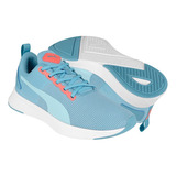 Tenis Joven Puma Flyer 19292835 Textil Azul 