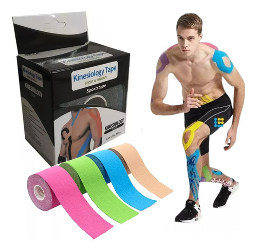 Kit 2 Fita Kinesio Bandagem Dores Academia Auxilio Muscular